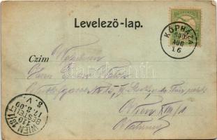 1900 Kópháza, Kohlenhof, Kolnhof (Sopron); látkép, út. Carl Schwarz kiadása (EK)