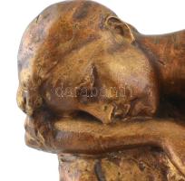 Zsákodi Csiszér János (1883-1953): Szieszta 1917. Bronzírozott gipsz. Jelzett, kisebb lepattanásokka...