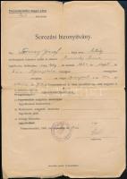 cca 1920-1946 3 db katonai igazolvány, sorozási bizonyítvány