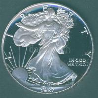 USA 1987S 1$ Ag "Liberty" 1oz T:PP Exkluzív kiadásban, díszdobozban, tanúsítvánnyal!