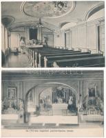 Budapest V. Kegyesrendi Gimnázium, belső - 14 db régi képeslap + 1 db 21-lapos leporello