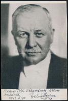 1943 Lehár Ferenc (1870-1948) zeneszerző dedikált fényképe / 1943 Autograph signed photo of Franz Lehar (1870-1948) 10x15 cm