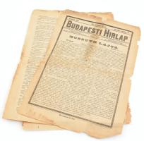 1894 Kossuth Lajos halálával kapcsolatos két újság különkiadás, sérült, megviselt állapotban