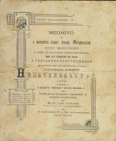 1898 A Rózsnyói gimnázium Petőfi önképző körének dekoratív meghívója 4 old / Invitation card for concert of Rosneau high-school