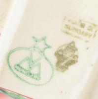 2 db népies porcelán kulacs: Mátravidéki Gyümölcs és Borhét Gyöngyös 1950. feliratú (nagyobb) + virá...