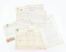 cca 1920-1940 Izraelita gyógyszerész családi okmányai, anyakönyvi kivonatai