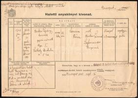 1948 1943-ban Oroszországban meghalt izraelita személy halotti anyakönyvi kivonata