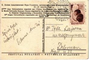 1949 Budapest X. Főiskolai Világbajnokság reklámlapja. Világifjúsági és Diáktalálkozó / 10th World U...