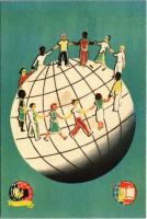 1949 II. Világifjúsági és Diáktalálkozó Budapesten. Egységbe Ifjúság! / II. World Youth and Student Meeting. Youth Unite! + So. Stpl.
