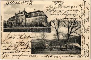 1903 Zsély, Zelovce; Sósár gyógyfürdő, Zichy kastély. Wertheimer Zsigmond kiadása / Sosárske Lázne / spa, castle (EB)