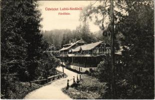 1908 Lublófüred, Lubló-fürdő, Kúpele Lubovna (Ólubló, Stará Lubovna); Fürdőház, nyaraló. S.A. kiadása / spa, bathhouse, villa