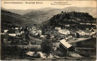 Gölnicbánya, Göllnitz, Gelnica; látkép, Thurzóvár romjai. Feitzinger Ede No. 729/IIb. / general view, castle ruins (EK)