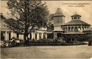 1917 Szobránc, Szobráncfürdő, Kúpele Sobrance; Fürdő, gyógykút. Friedmán Móritz kiadása / spa, bathhouse, spring source, well (EK)