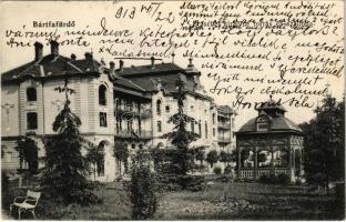 1913 Bártfa, Bártfafürdő, Bardejovské Kúpele, Bardiov, Bardejov; Erzsébet királyné forrás és szálloda. Neumann Viktor kiadása / spa, spring source, hotel (EK)