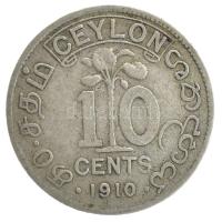 Srí Lanka / Ceylon 1910. 10c Ag VII. Edvárd T:2-,3 patina Sri Lanka / Ceylon 1910. 10 Cents Ag Edward VII C:VF,F patina Krause KM#97