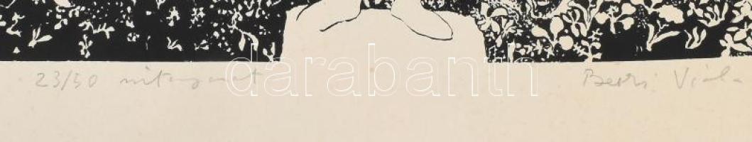 Berki Viola (1932-2001): Budavári éjszaka. Szitanyomat, papír. Jelzett. Számozott: 23/50. 48x39 cm