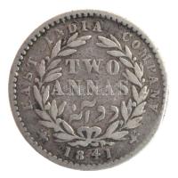 Brit-India 1841. 2A Ag "Viktória" T:3 British India 1841. 2 Annas Ag "Victoria" C:F  Krause KM#460