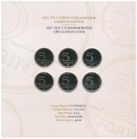 2021. 5Ft Cu-Ni-Zn "75 éves a Forint" (6xklf) + 5Ft-200Ft (6xklf) forgalmi sor "75 év...