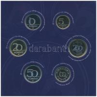 2021. 5Ft Cu-Ni-Zn "75 éves a Forint" (6xklf) + 5Ft-200Ft (6xklf) forgalmi sor "75 év...