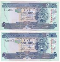 Salamon-szigetek 1986-2006 5$ (x2) T:I Solomon Islands 1986-2006 5 Dollars (2x) C:UNC Krause KM#14, KM#26