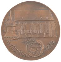 Tóth Sándor (1933-2019) DN Nyírbátor 1219 egyoldalas bronz emlékérem (120mm) T:1-