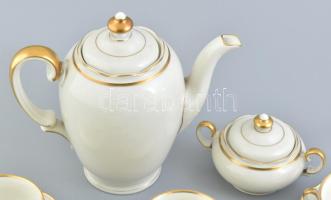 KPM porcelán mokkás készlet. Aranyozott, jelzett, hibátlan. Hat személyes