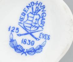 Herendi virág mintás vázácska. Kézzel festett, jelzett, hibátlan 7 cm