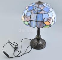 Tiffany jellegű lámpa. Ólomüveg, Működőképes, jó állapotban m: 47 cm, d: 30 cm