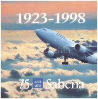 Belgium 1998. 50c - 50Fr (10xklf, 5x vallon, 5x flamand) forgalmi sor + A Sabena belga légitársaság alapításának 75. évfordulója emlékveret szettben, karton dísztokban T:1 kis patina Belgium 1998. 50 Centimes - 50 Francs (10xdiff, 5x walloon, 5x flemish) coin set + The 75th Anniversary of the belgian airline, Sabena commemorative coin in original cardboard case C:UNC small patina