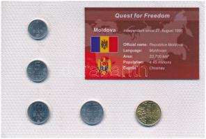 Moldova 2000-2006. 1b-50b (5xklf) Quest for Freedom sorozat, forgalmi összeállítás műanyag díszcsomagolásban T:1-,2 kis ph Moldova 2000-2006. 1 Ban - 50 Bani (5xdiff) Quest for Freedom series, coin set in plastic case C:AU,XF small edge error