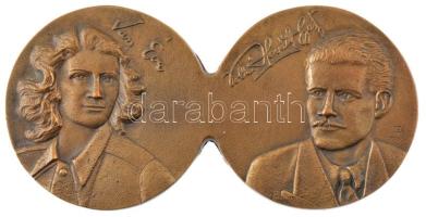 Horváth Sándor (1956-) 1993. "Együttlétünk 50 éves évfordulójára" bronz emlékérem (182x90mm) T:1-