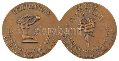 Horváth Sándor (1956-) 1993. "Együttlétünk 50 éves évfordulójára" bronz emlékérem (182x90m...