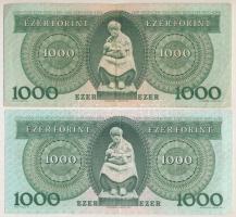 1983. november 10. 1000Ft "B 16852659" + 1993. 1000Ft "E 40117324" T:III az egyi...