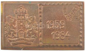 1984. Körmend 1958-1984 egyoldalas bronz emlékplakett (120x70mm) T:1- kis patina
