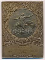 1937. MOVE-MÁV Ligaválogatott atlétikai verseny 1937 bronz sportplakett, hátoldalán filctollal írt Ózd 1937. szept. 12-én szöveggel (42x57mm) T:1-