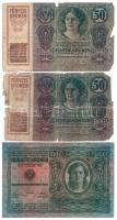 1914. 50K (2x) "ROMANIA TIMBRU SPECIAL" felülbélyegzéssel + 1920. 50K (3x) "Orell Füs...