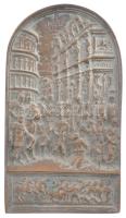 DN Római jelenet egyoldalas bronz emlékplakett (92x50mm) T:1-
