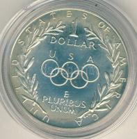 USA 1988. 1$ Ag "Olimpia-Liberty" T:PP Díszdobozban, tanúsítvánnyal!