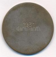 1931. "Magyar Hockey Club" bronz jégkorong vagy gyeplabda díjérem, hátoldalán "1931 I...