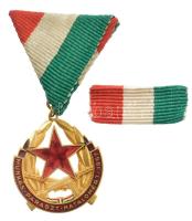 1957. Munkás-Paraszt Hatalomért aranyozott, zománcozott, festett bronz kitüntetés mellszalagon, eredeti tokban, igazolvánnyal T:1 NMK 700.