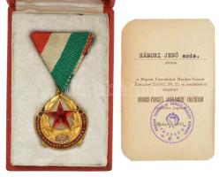 1957. "Munkás-Paraszt Hatalomért" aranyozott, zománcozott, festett bronz kitüntetés mellsz...