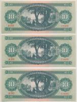 1962. 10Ft (3x) sorszámkövetők "A 293 170490 - A 293 170492" T:II
Adamo F6