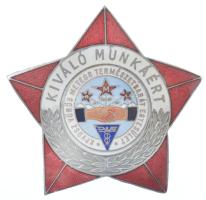 ~1980 "Kiváló Munkáért - KPVDSZ Vörös Meteor Természetbarát Egyesület" zománcos, ezüstözött bronz jelvény eredeti tokban T:I