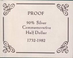 USA 1982. 1/2$ Ag "Washington" díszkiadásban, tanúsítvánnyal T:PP