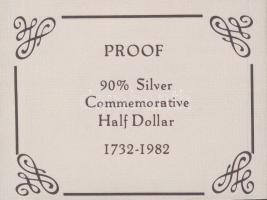 USA 1982. 1/2$ Ag "Washington" díszkiadásban, tanúsítvánnyal T:PP