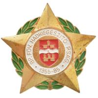 1985. Budapest Fővárosi Hadkiegészítő Parancsnokság 1955-1985 festett bronz jelvény T:1