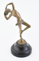 Jelzés nélkül: Art Deco táncos. Öntött, patinázott bronz, kopásokkal, m: 28 cm