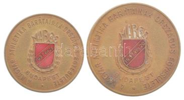 1937. A Magyar Athletika Barátainak Országos Egyesülete Budapest zománcozott bronz emlékérem (2xklf: 31mm, 37mm) T:2
