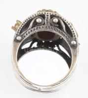 Ezüst (Ag) köves gyűrű, jelzett, m:56. bruttó: 14,18g