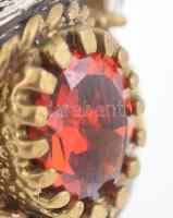 Ezüst (Ag) köves gyűrű, jelzett, m:56. bruttó: 14,18g